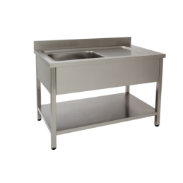 Bancada aço inox AISI304 18/8  esmerilada 2000*600*900 T1 c/pio 50*40*30