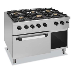 Fogão magnus gas c/6 queimadores c/forno gn2/1 e armario lateral linha 700