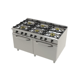 Fogão junex gas c/6 queimadores c/2 fornos gn2/1 linha 900