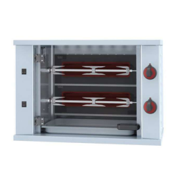 Assador de frangos vertical a eléctrico c/2 varões rotativos